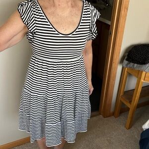 Max Studio Monochrome Striped Dress